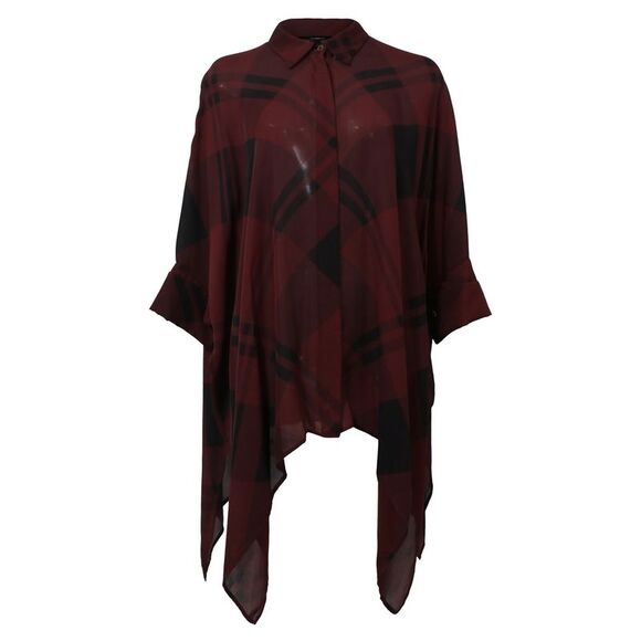 Gucci Tops - Gucci Plaid Shirt in Red Silk